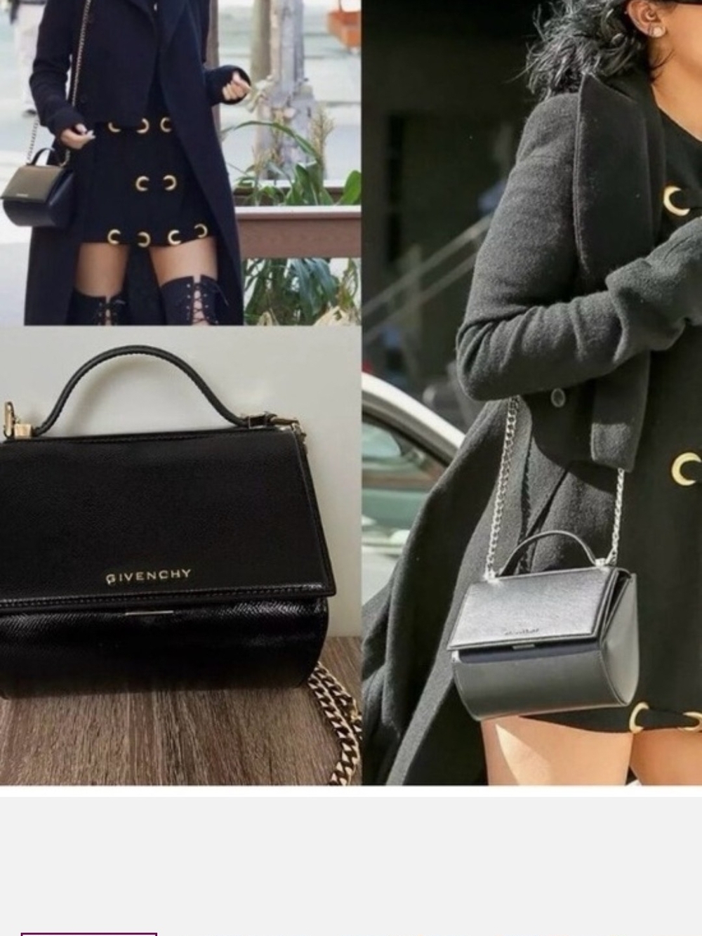 Givenchy Black Small Pandora Box Leather crossbody bag purse